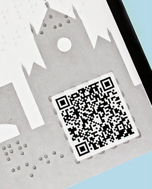 qr code e codice braille di Firenze in Rilievo